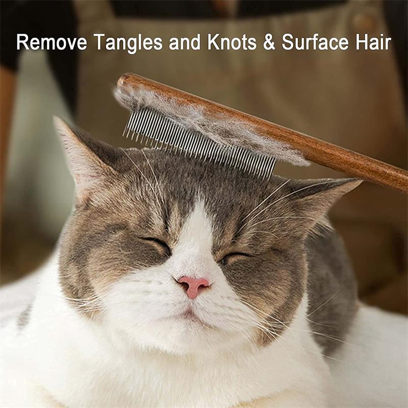 Kat Borstel Kam Voor Pet Cleaning Verwijdert Haren Grooming En Zorg Kat En Honden Hout Rvs Hond Borstel Katten accessoires