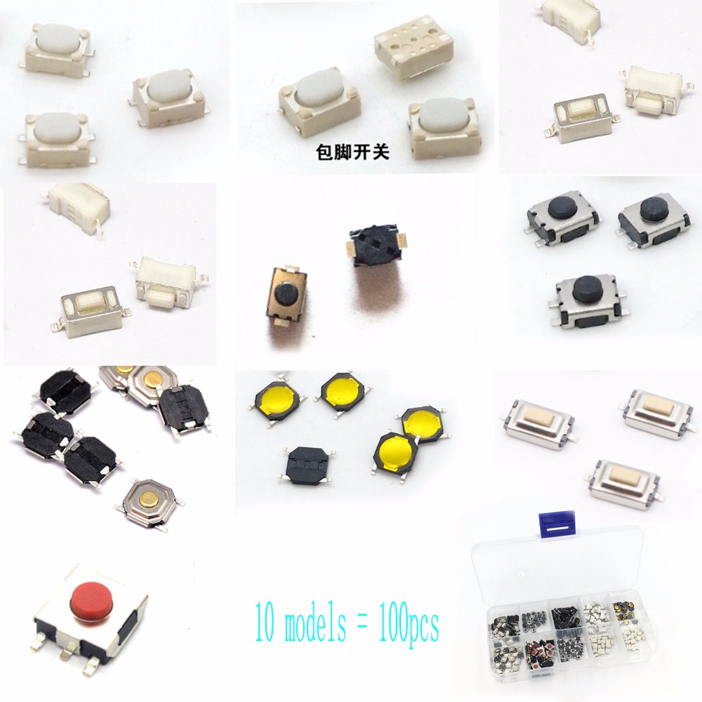 10 models 250 pcs Tactile Push Button Switch Micro Switch Car remote control button switches
