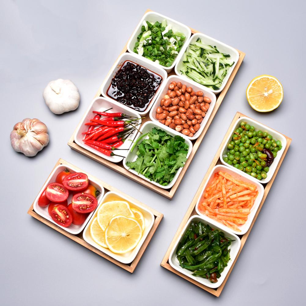 Ceramic Small Square Bowl Mini Bowl Multi-Color Dessert Sauce Vinegar Dishs Porcelain Dinner Sets Tableware Tray Kitchen Stuff