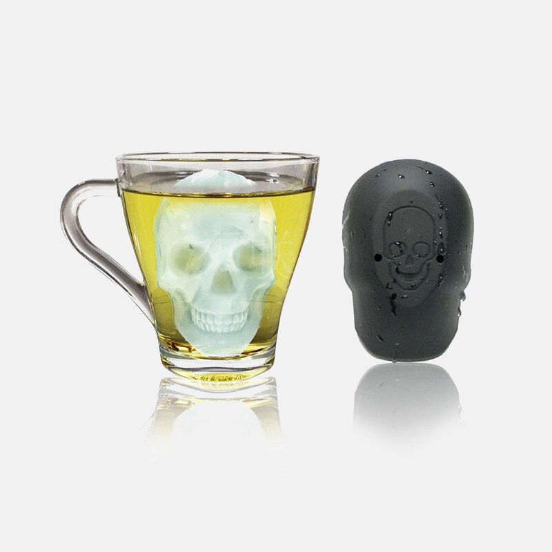 Cube Ice Soccer Maker Ice Tray 3D Skull Silicone Mold DIY Ice Cube Maker Mold Kitchen Homemade Popsicle Ice Cube Silicone Mold: 3