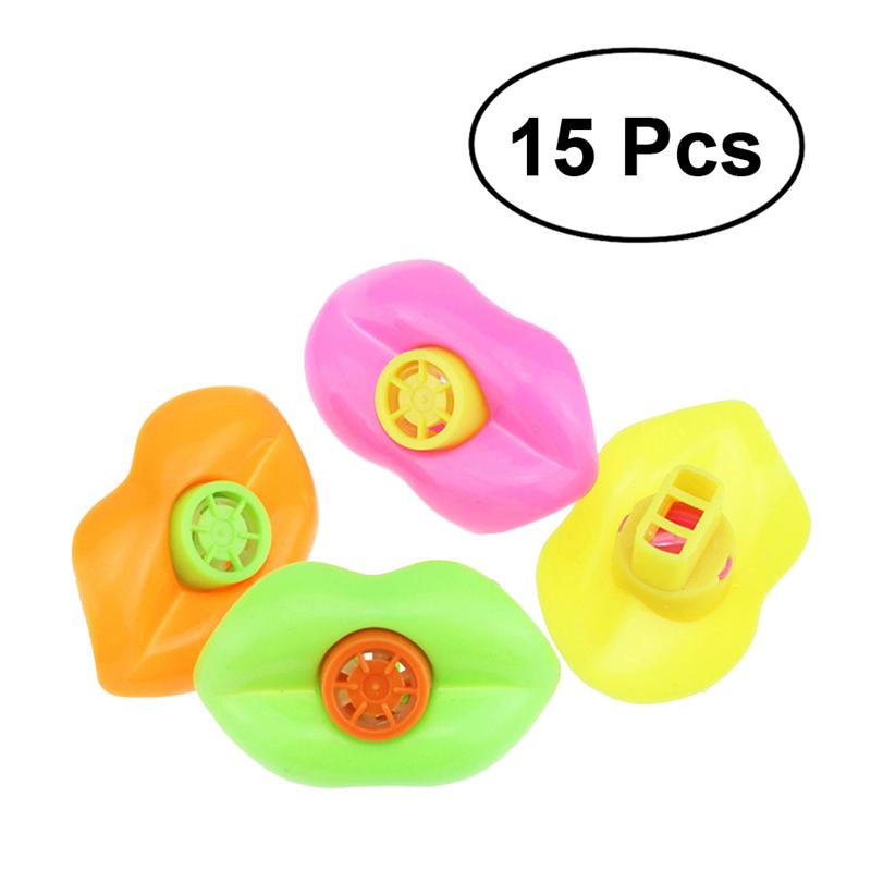 15PCS Plastic Lip Whistles Birthday Party Favors Party Noisemakers For Children Kids