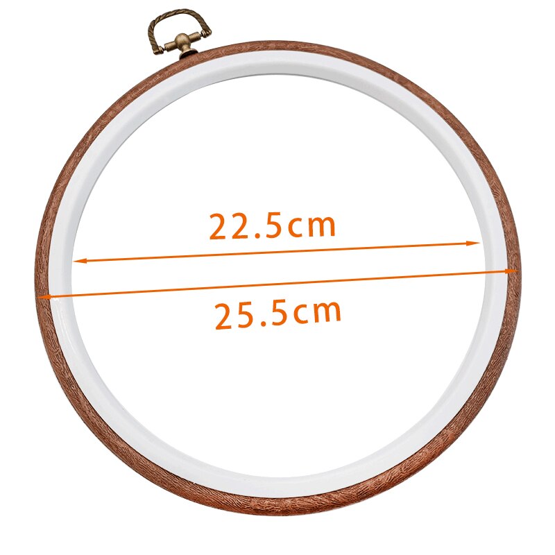 LMDZ Embroidery Circle Wood Hoop Circle Round Plastic DIY Art Craft Cross Stith Sewing Needwork Tools Flower Wreath Home Decor: Round 25.5cm