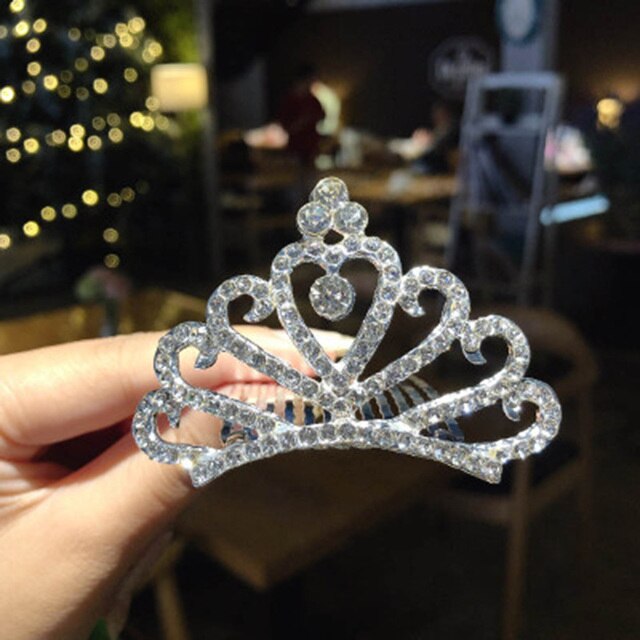 Mini Tiara Rhinestone Hair Clips Princess Crown Comb Costume Accessories For Princess Party Girls Hair Claw Hairpin Styling Tool