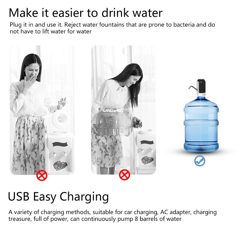 Yyomym Ketel Pomp Usb Oplaadbare Automatische Drinkwater Pomp Draagbare Elektrische Water Dispenser Ketel Schakelaar