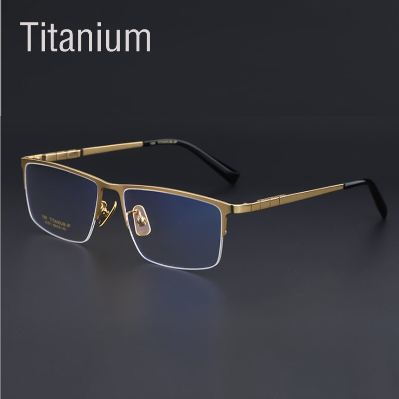 Montura de gafas de titanio puro para hombre, gafas graduadas de aleación de titanio, gafas plateadas súper ligeras, montura de gafas ópticas