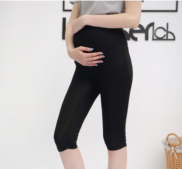 Fdfklak-Pantalones premamá de algodón para mujer, ropa de maternidad, pantalones de maternidad blancos y negros, de embarazo, F171
