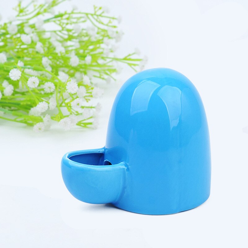 dispensador de agua automático de cerámica para mascotas hámster, dispensador de agua silencioso, alimentador de agua, Mini hervidor de erizo africano: blue