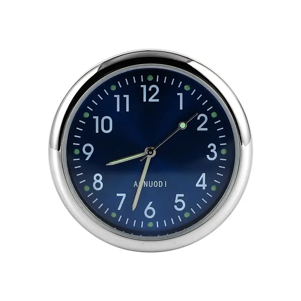 40Mm In-Car Mini Lichtgevende Auto Klok Auto Auto 'S Interne Stick-On Horloge Mechanica Quartz Klokken Auto Ornament Digitale Klok: YELLOW