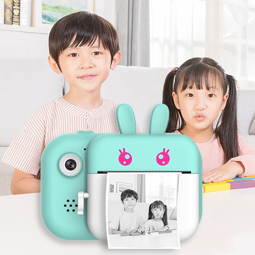 Children Camera Digital Print Camera Cute Baby Camera Video Camcorder 2.4 inch Photography Camera with 3 Rolls Printing Papers