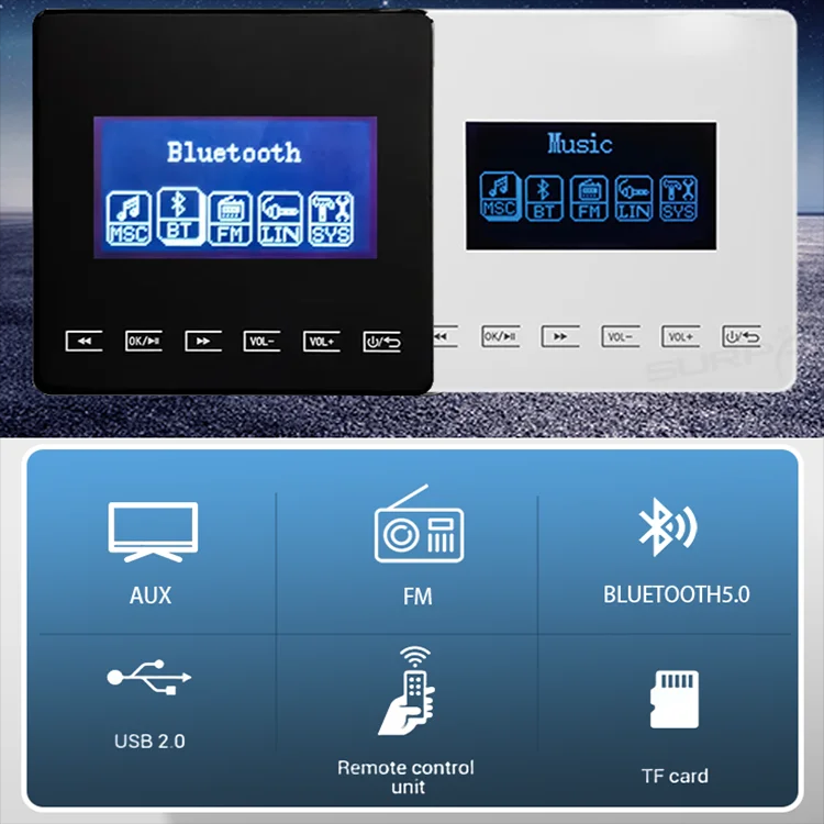 Bluetooth Wall Amplifier Mini bluetooth amplifier Home Audio System Touchkey Background Music Player connect to TV
