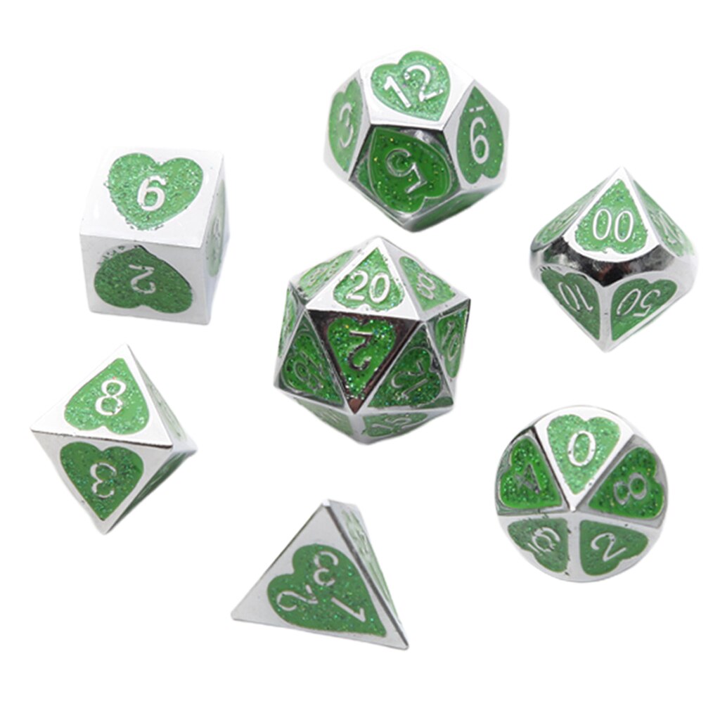 7 Stks/set Solide Metalen Multi Side Cijfer D4 D6 D8 D10 D12 D20 Board Game Dice Set Voor Party Casino board Game: B