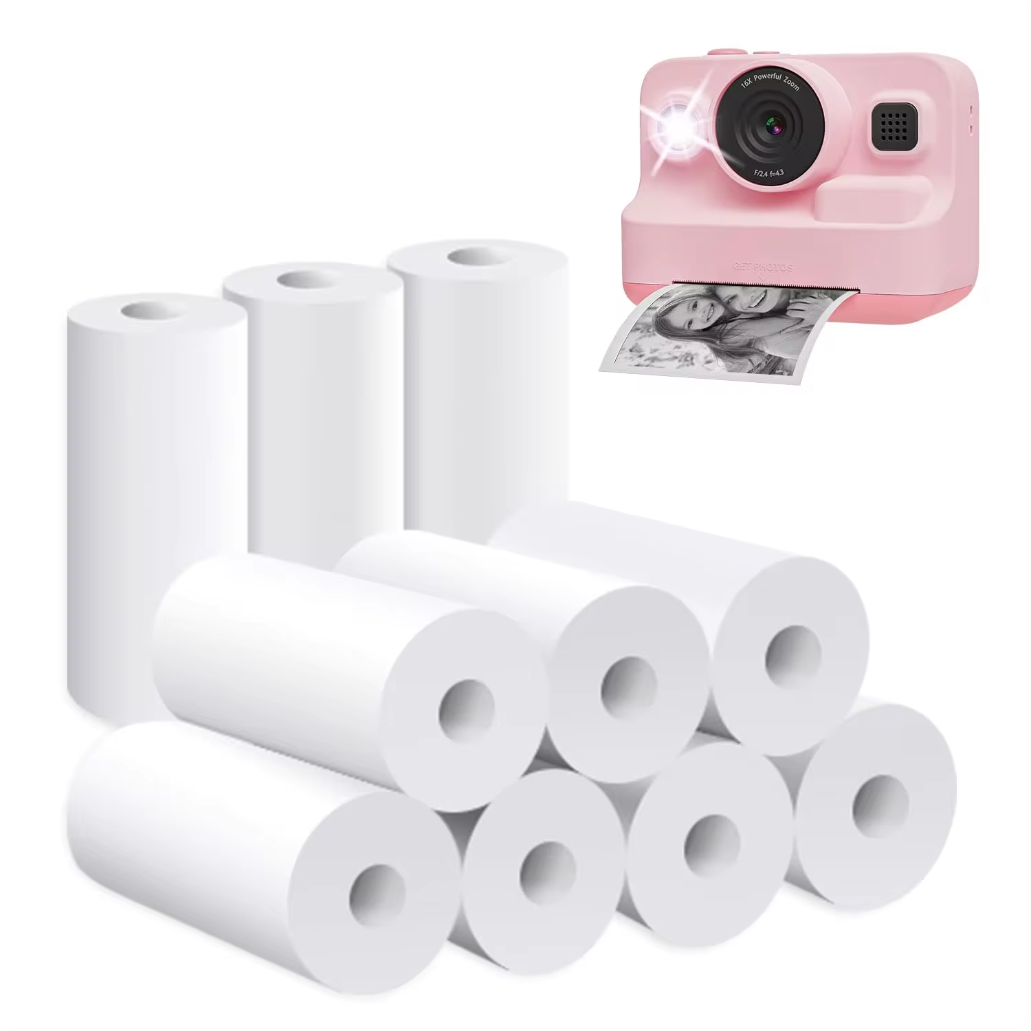 Mini-printpapier Afdrukken Camera Navulling Thermisch papier 10 rollen BPA-vrij Compatibel met alle 57 mm thermische zakprinters