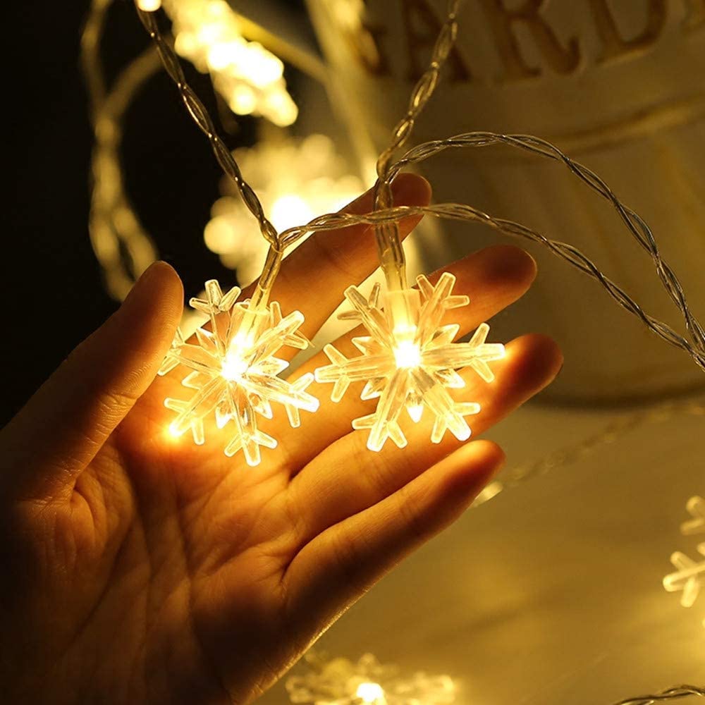 Leadly led snefnug string lys 20/40 led 3/6m snefnug string fe lys fest jule hængelys string batteri