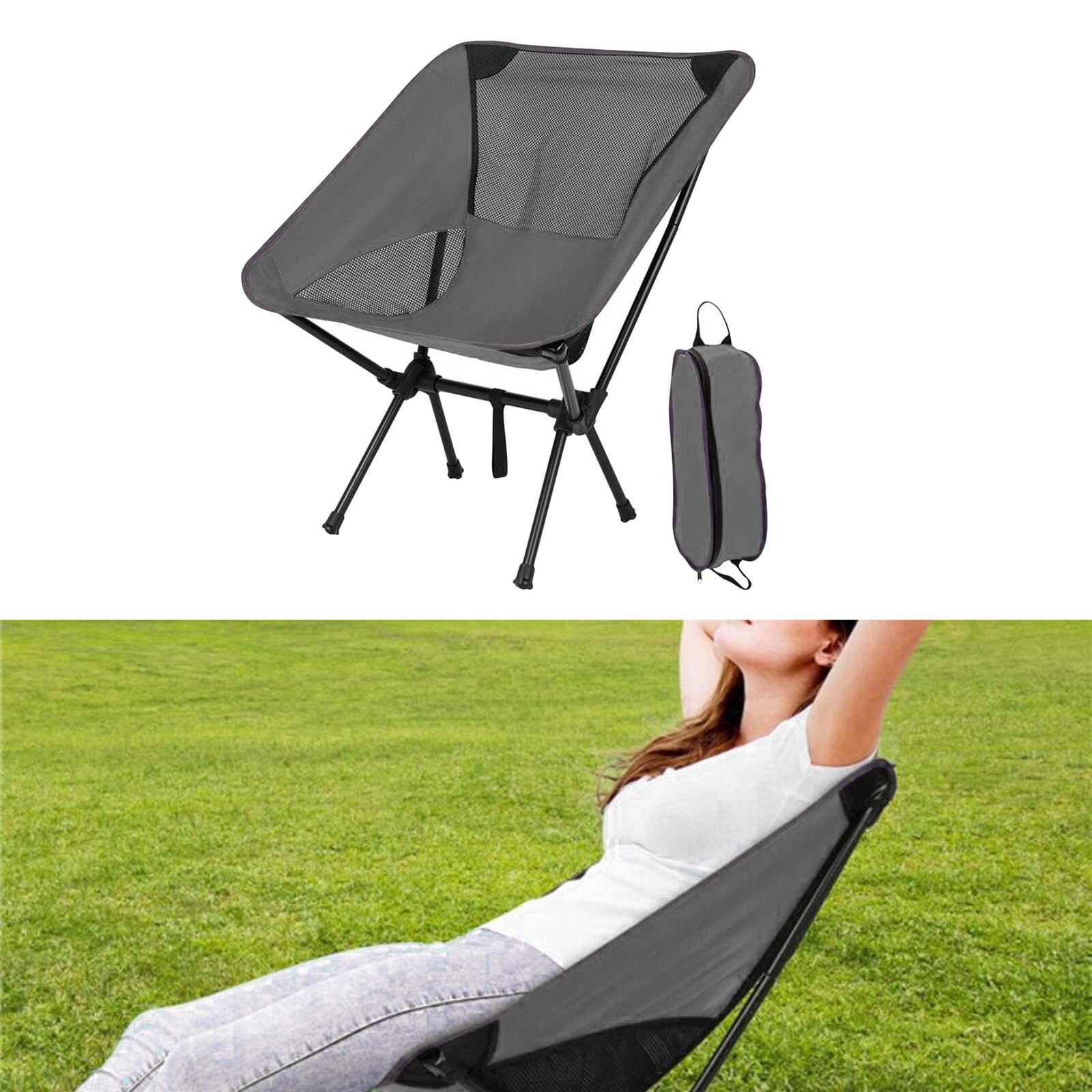 Klappbarer campingstuhl, angelstuhl für outdoor-aktivitäten wie wandern, trekking, grillen und picknicken ( 110kg stück)