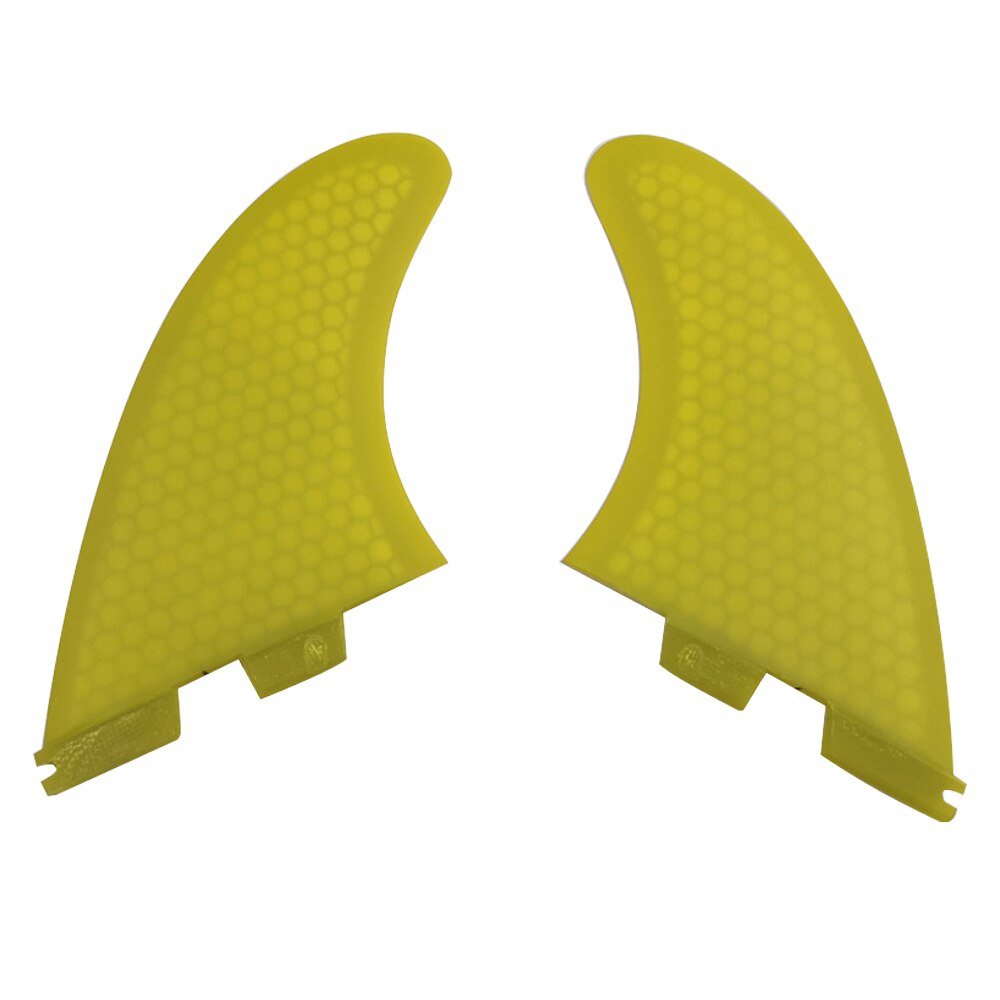 Double TabsII TWIN FIN Surfboard Fins TWIN FIN black color/white color quillas surf fins Yepsurf surf fins Fiberglass Honeycomb: Yellow