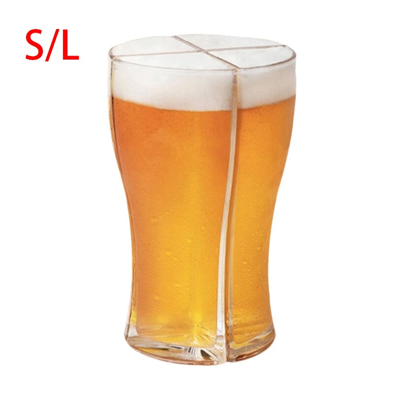Super Schooner Beer Glasses Mug Cup Separable 4 Part Large Capacity Thick Beer Mug Glass Transparent for Club Bar Party: L