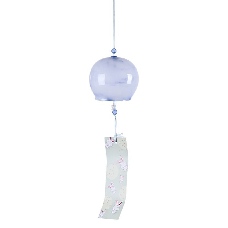 Campanilla de viento de cristal de estilo japonés, colgante artesanal Sakura, de flores de cerezo, colgantes de campana de viento, adornos de decoración para jardín y oficina: A11