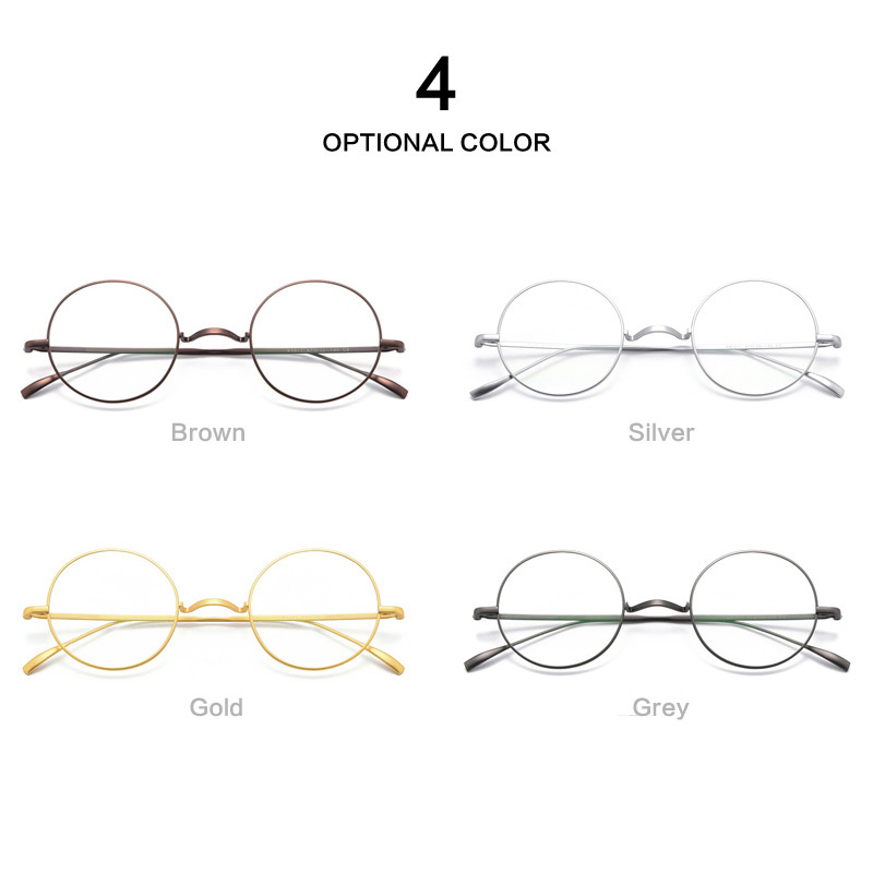 Lunettes rondes en titane pur pour hommes et femmes, rétro japon, myopie, Prescription optique, montures ultralégères, petites lunettes Oculos