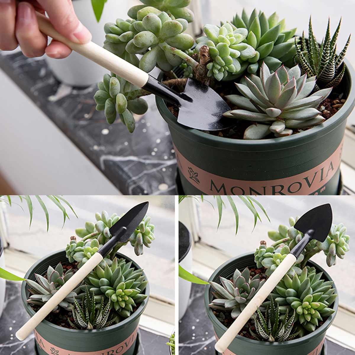 16/7Pcs Gardening Tool Miniature Set Hand Transplanting Succulent Planting Kits Outdoor Bonsai Tools Planting Flower Succulent
