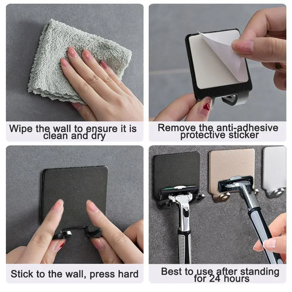 1PC Punch Gratis Scheren Scheermes Houder Mannen Scheren Scheerapparaat Opslag Haak Wandplank Badkamer Scheermes Rack Muur Keuken Accessoires