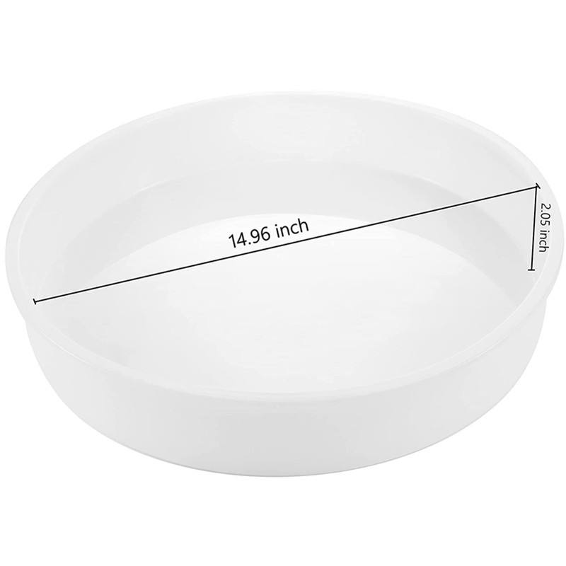 Grand plateau rond XL profond de 14 pouces, moule d'horloge de Table en Silicone brillant pour moulage de résine époxy bricolage: WHITE