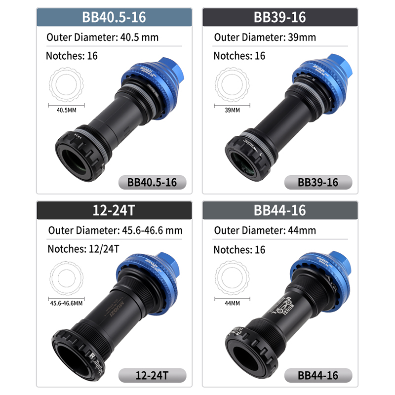 MUQZI Bottom Bracket Install Removal Tool 12/16-Notch Fits 39mm/40.5mm/44mm/45.6-46.6mm Outer Diameter BB Cups Bicycle Repaire