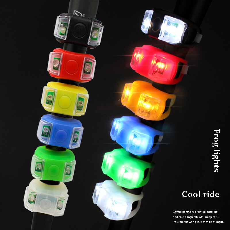 4PCS Strollers Cycle Frog Night Light Waterproof Silicone Caution Lamp Outdoor Security Alert LED Flash Remind Safety Accessorie