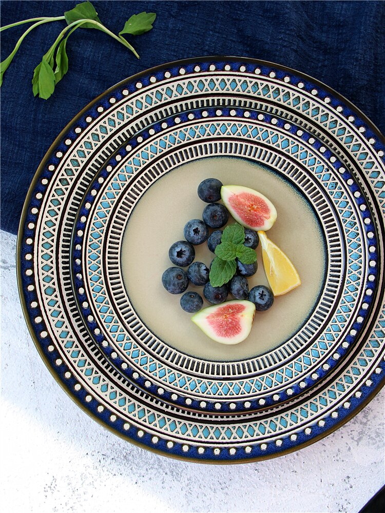 Nordic Style Ceramic Tableware Pasta Plate Mediterranean Plate Steak Plate Ceramics