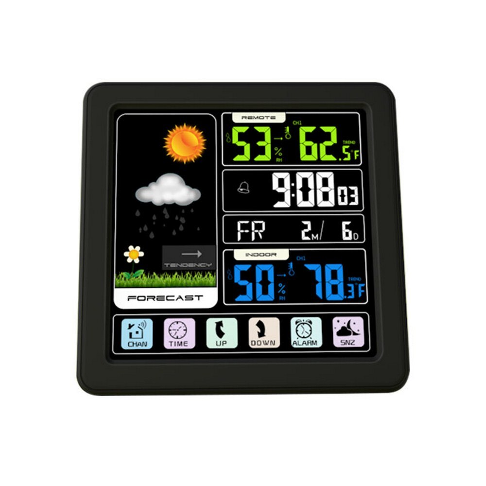 Draadloze Weer Klok Multifunctionele Kleur Screen Klok Thuis Touch Screen Thermometer En Hygrometer Wekker