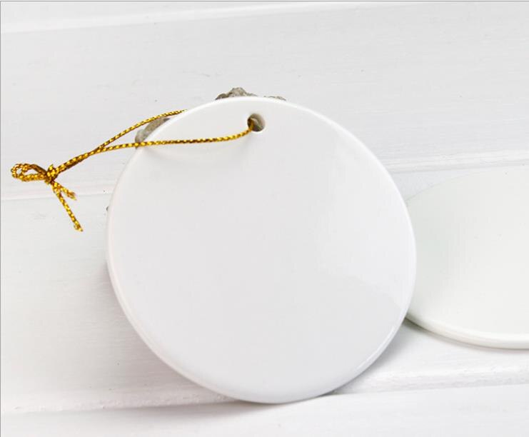 Pingente vazio de sublimação de cerâmica de alta qualidade para decoração de festival, tinta de sublimação para impressão por transferência