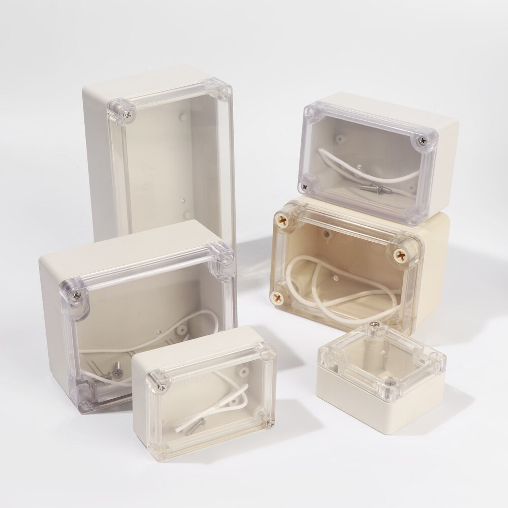 Enclosure Electronic Instrument Housing Case Waterproof Plastic Junction Box Transparent Cover Electrical Project Outdoor Boxes