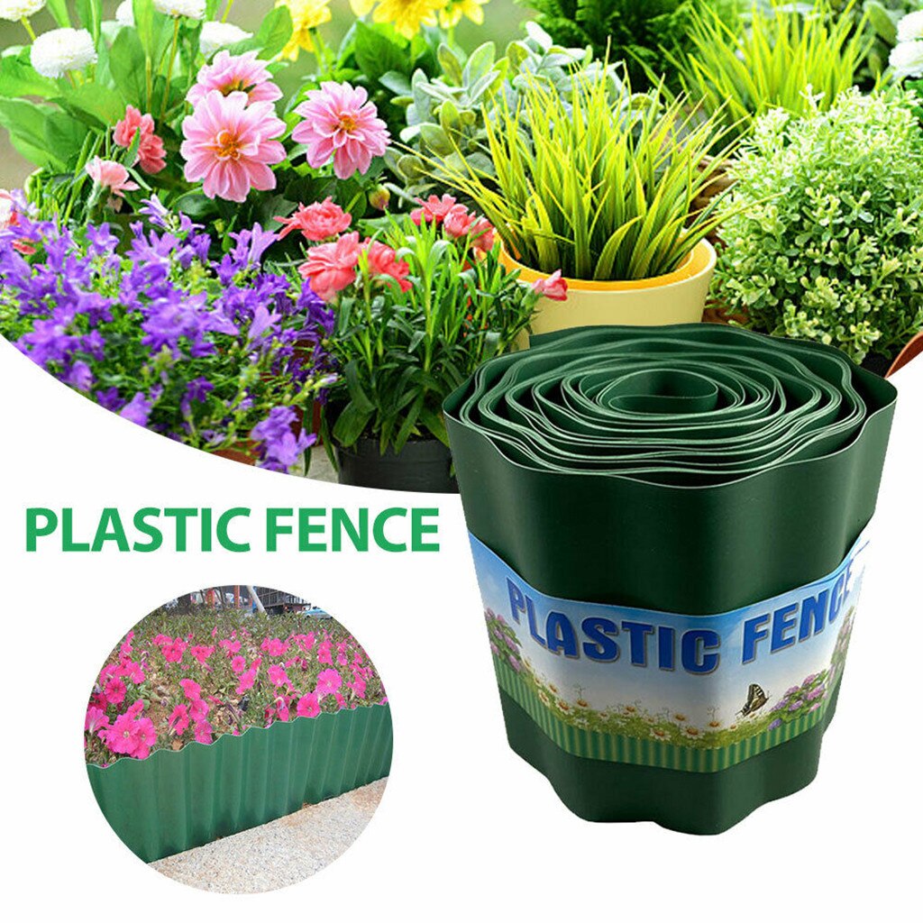 10/15/20CM x 9M Plastic Lawn Edging Border Fence Garden Grass Edge Border Fence Wall Roll Plant Flower Fences bordure de jardin