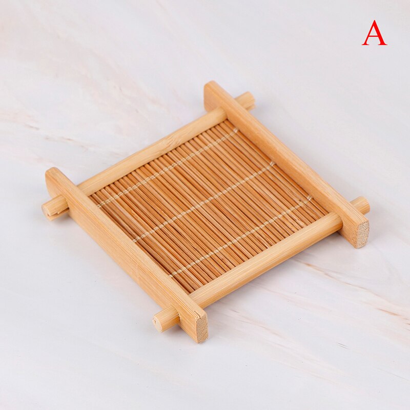 Mini Handmade Bamboo Cup Mat Coffee Cups Drinks Kung Fu Tea Accessories Table Placemats Coaster Kitchen Product Mug Pads 2 Sizes