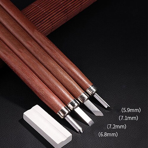 4-10 Stks/set Houten Handvat Carving Beitel Professionele Houten Sculptuur Tool Set Voor Houtbewerking Hobby Kunstenaar Ambachten Snijden: 4 Pcs