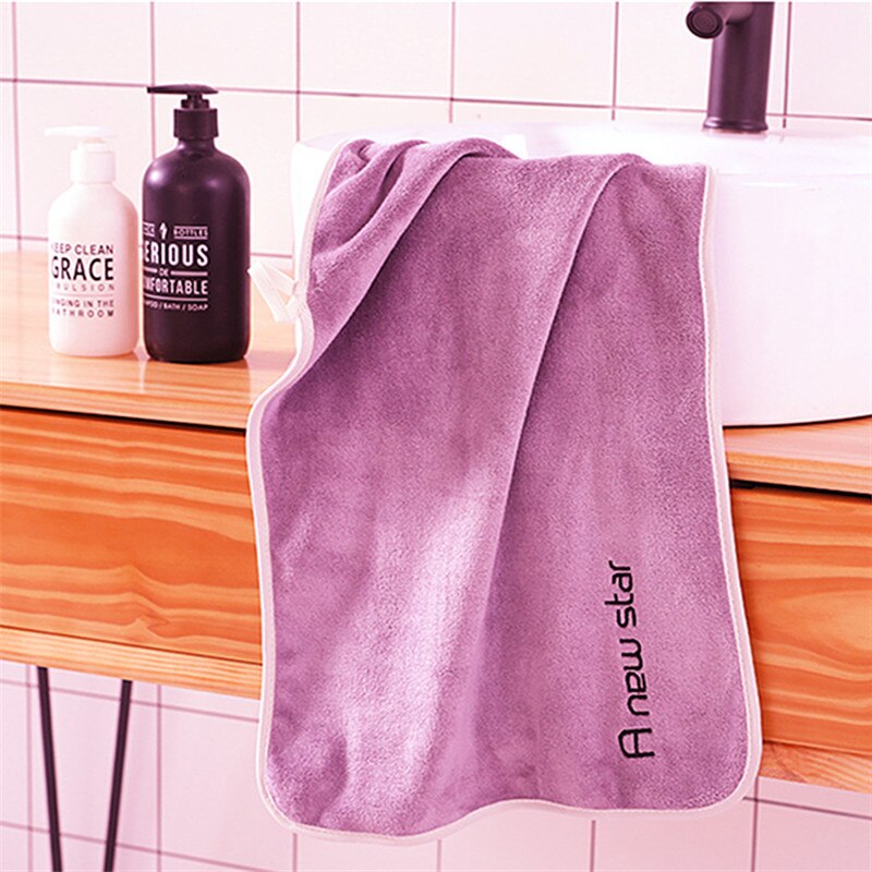 35*75cm Embroidery letter Towel Ultrafine Plain Fibe Face Towel Sport Bath hand Towel Bathroom For Home Hotel Cleaning Hand: 4
