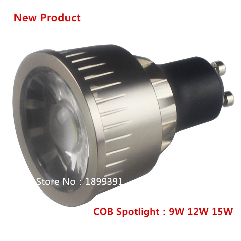 Super brillante regulable GU10 COB 9W 12W 15W bombilla LED para lámpara 110V 220V foco blanco cálido/blanco frío/blanco puro iluminación led