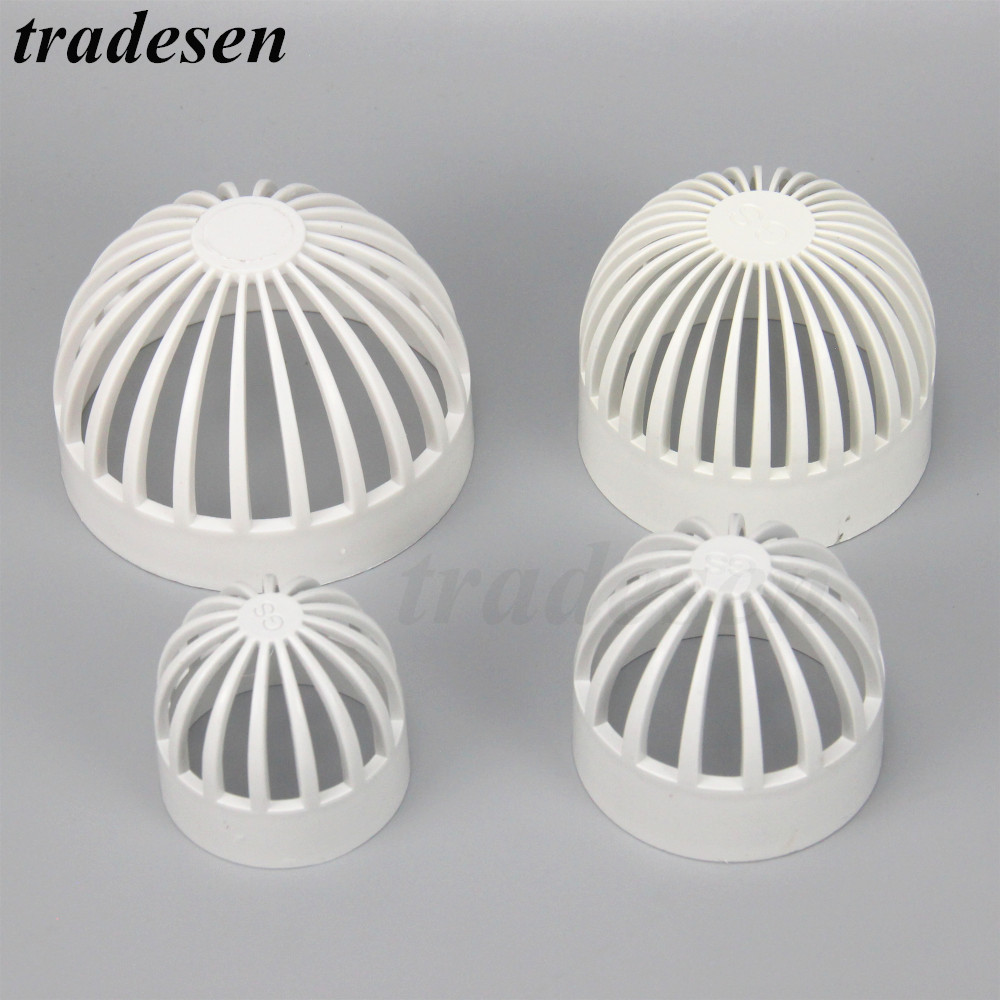 1pcs 20-110mm PVC Pipe Vent Cap Aquarium Tank Permeable Seafood Pool Overflow Filter Isolation Fittings Screen Water Tank Joints: White / I.D 110mm