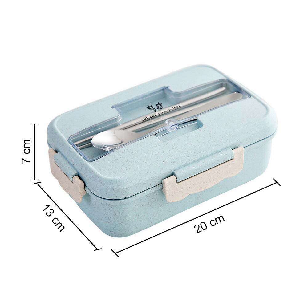 Jushfo Tarwe Stro Magnetron Lunchbox Servies Met Lepel Eetstokjes Voedsel Opslag Container Kids School Office Bento Box