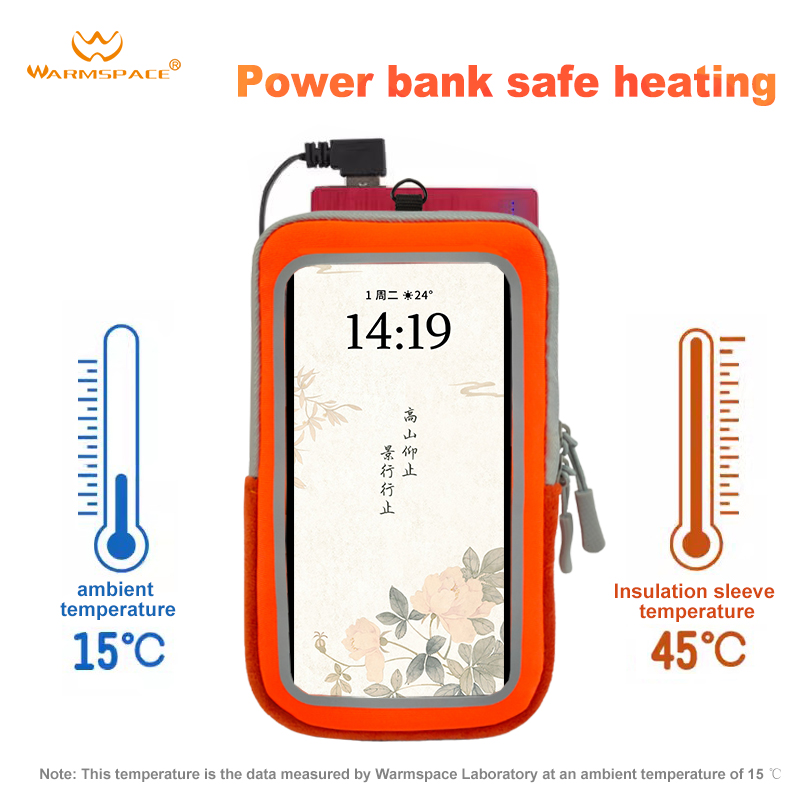 Warmspace elektrisch verwarmde mobiele telefoontas multifunctionele antivrieshoes met touw voor buitenreizen in de winter