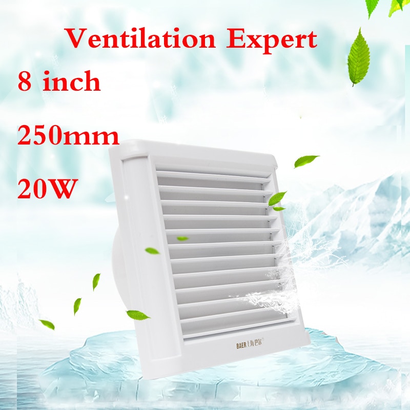 Glas vindue ventilation ventilator 4/6/8 tommer mute kraftfuld badeværelse toilet væg vandtæt udstødningsventilator