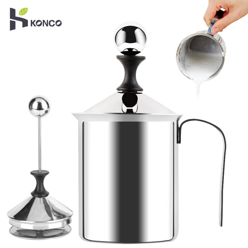 Konco-Espumador de leche portátil y potente, máquina para hacer capuchino, Lattes, a prueba de balas y café Keto, hecho a mano