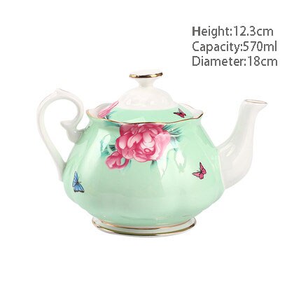 Ceramic Household Teapot European Coffee Pot Kung Fu Ceramic Office Personal Teapot With Flower Pattern Portable Afternoon Tea: D