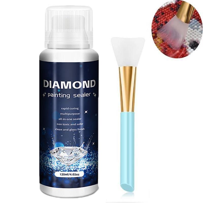 120ML Diamond Painting Sealer 5D Diamond Painting Art Glue Permanent Hold & Shine Effect Sealer Diamond Painting Puzzle: black