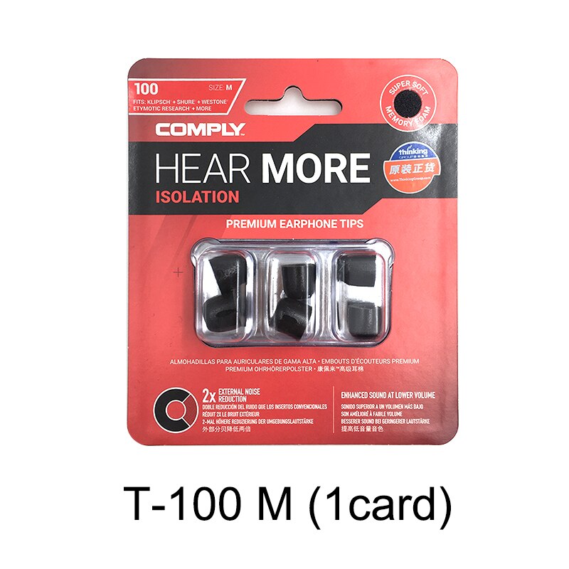 COMPLY T500 TX500 T100 T200 T600 SP SmartCore AP SmartCore Premium Earphone Foam TIPS: T-100 M 1card