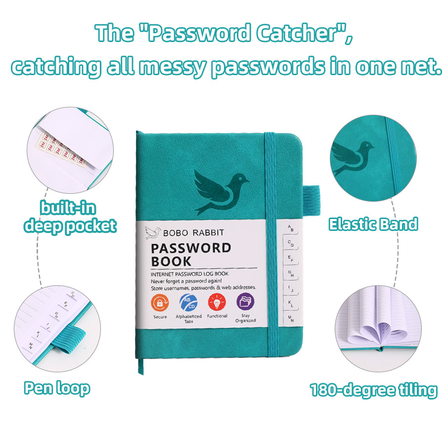 Password Book with Alphabetical tabs,Internet Address Organizer, Logbook Password Keeper for Website Logins, Book Keeper