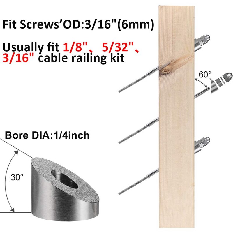 -30Stck T316 Edelstahl 1/4 Zoll 30 Grad Winkel Abgeschrägten Scheibe ...
