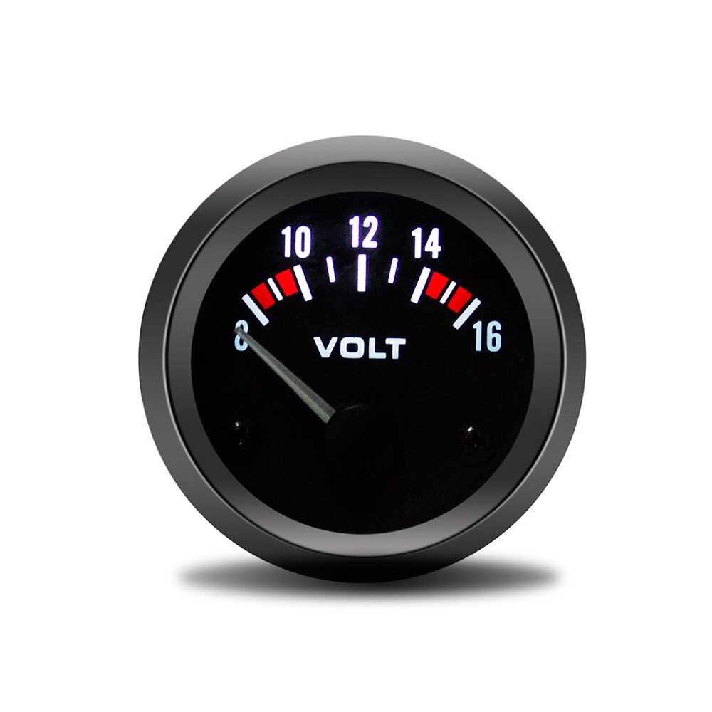 2 Inch Led Elektrische Auto Voltmeter Gauge Volt Auto Gauge 52 Mm Volt Meter 12V Auto Instrument Voltage Meter 8 ~ 16V Zwart Bezel