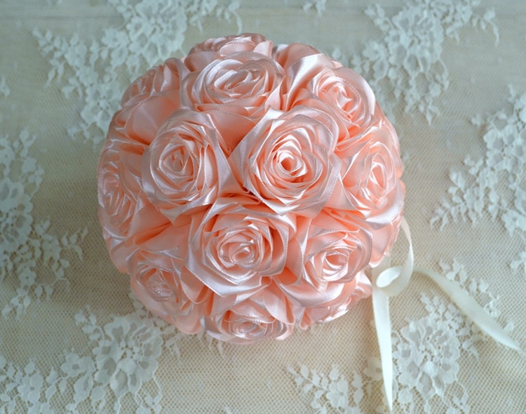 Flower girl kissing ball rose flowers Champage Wedding flower ball rose pomander wedding decoration cinturon flores boda