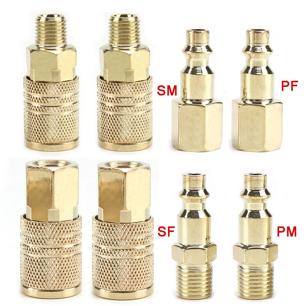 1Pc Quick Coupler Tool 1/4" NPT Air Line Hose Fitting Coupling Adapter Hardening Steel Compressor Connector Sell: 8Pcs Mix