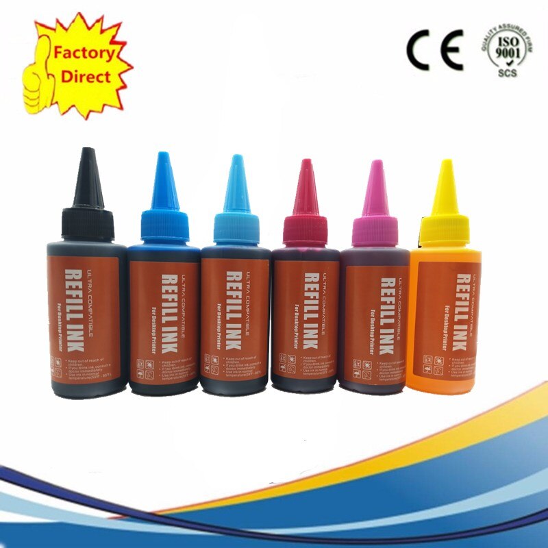 Universele Premium Dye Inkt 100Ml Tylus Foto R260/R280/R380/RX580/RX595/RX680 Artisan 50 Printer: 1SET 6X100ML